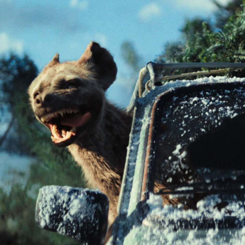 The hyena from Amazon's 2021 Christmas campaign An Unlikely Friendship.